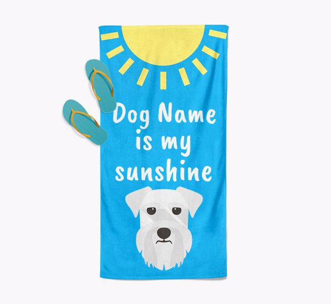 Personalised Pool Towel '{dogsName} is my Sunshine'